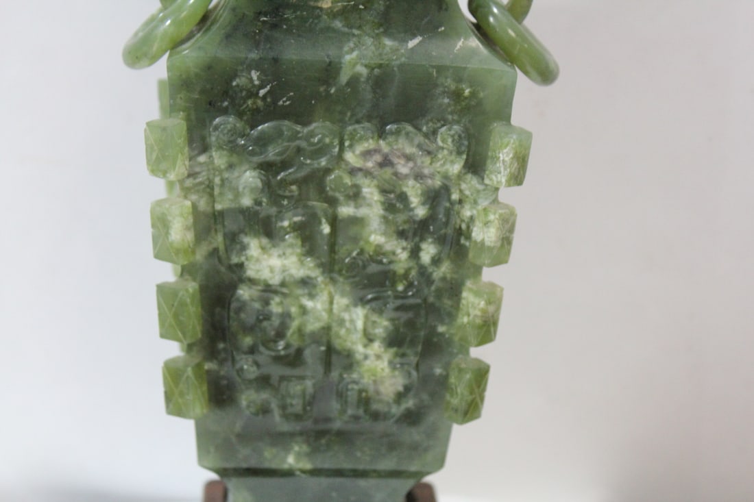 A Spinach Jade Chinese Urn - 3