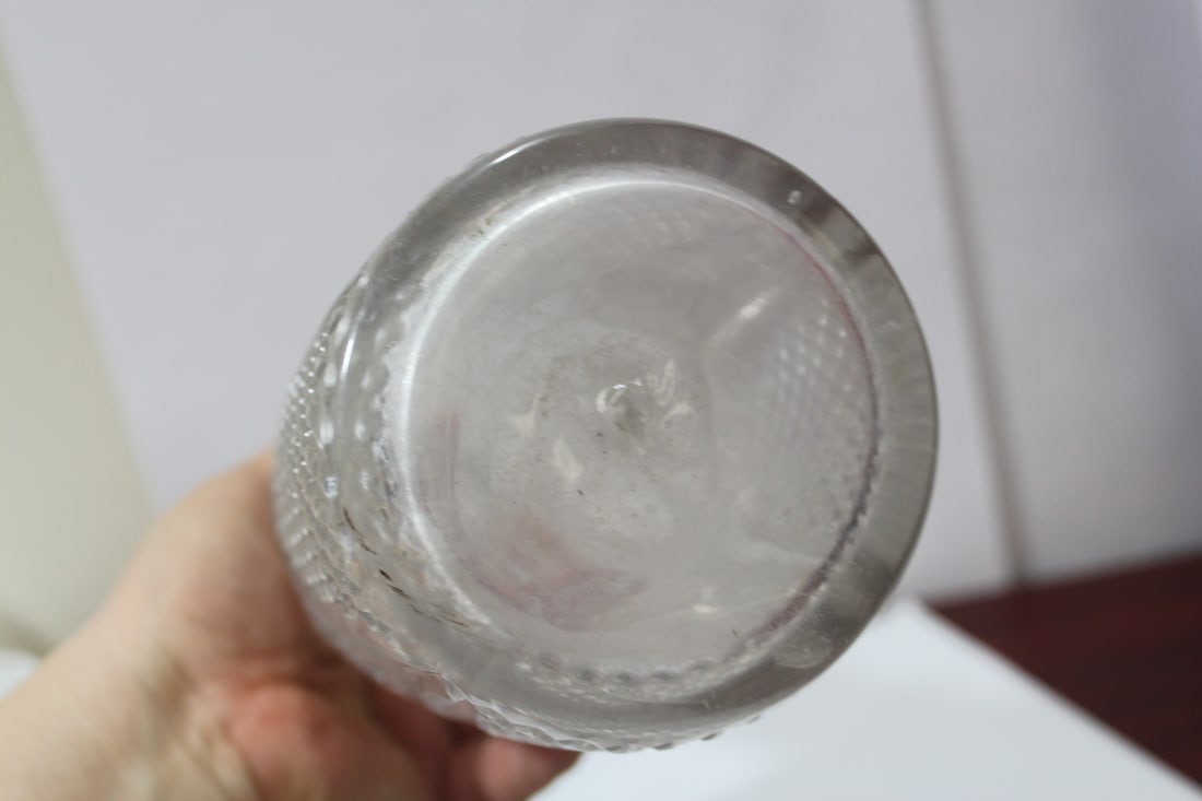 A Pressed Glass Wine Bottle - 4