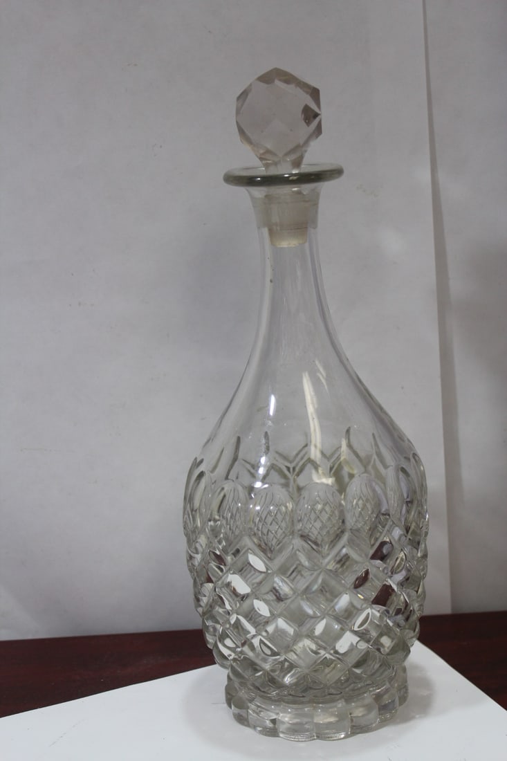 A Pressed Glass Decanter - 3