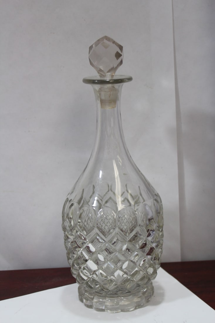 A Pressed Glass Decanter - 4