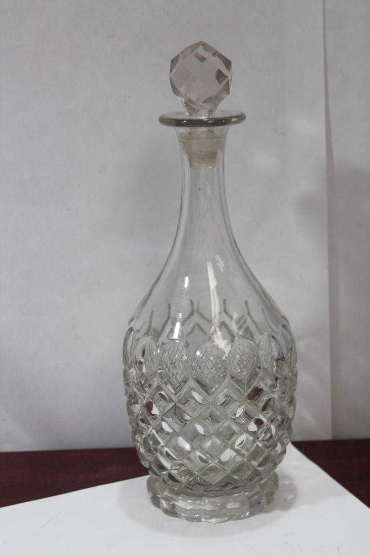 A Pressed Glass Decanter - 5