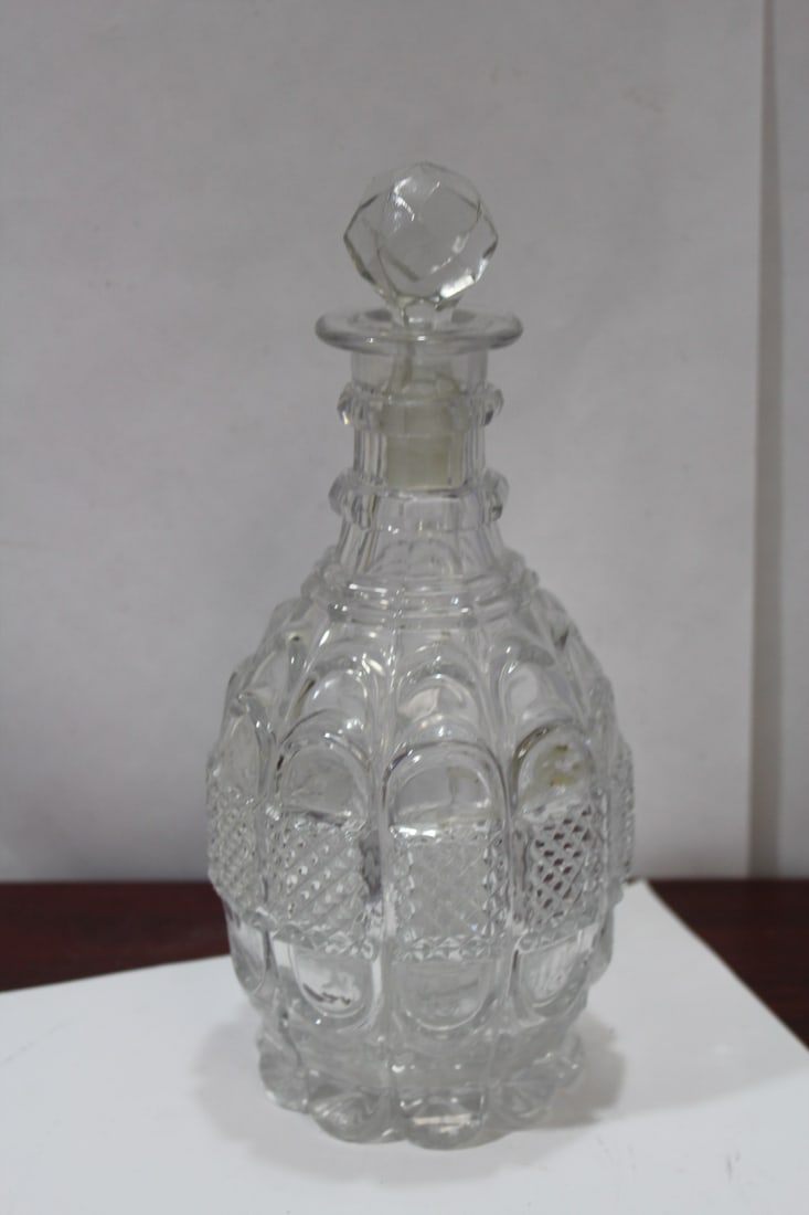 A Pressed Glass Decanter - 3