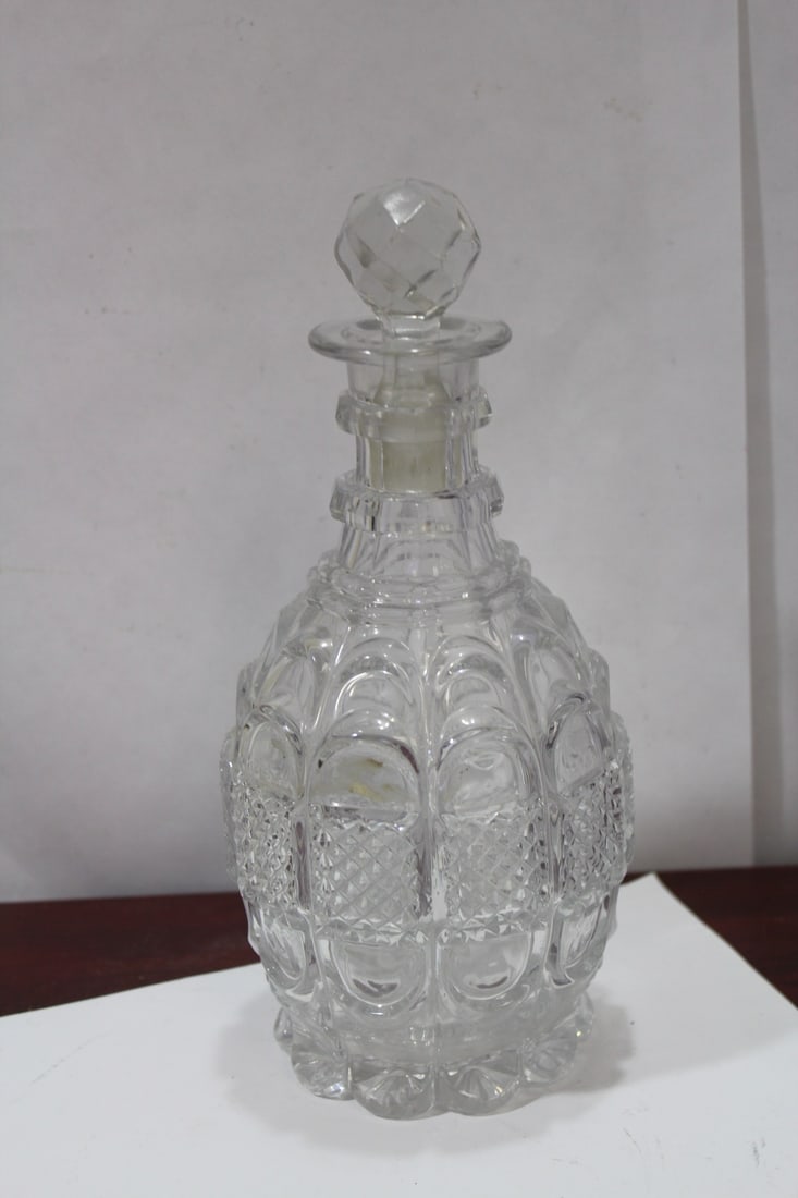 A Pressed Glass Decanter - 4