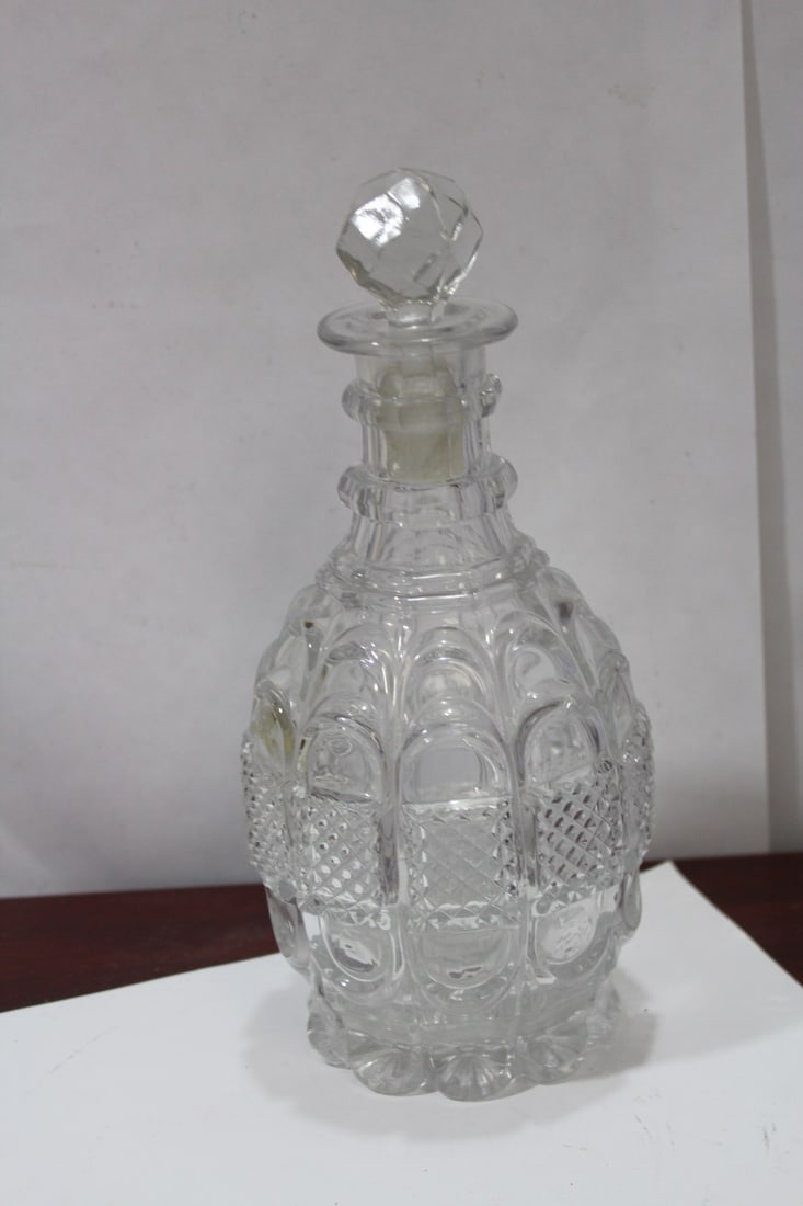 A Pressed Glass Decanter - 5