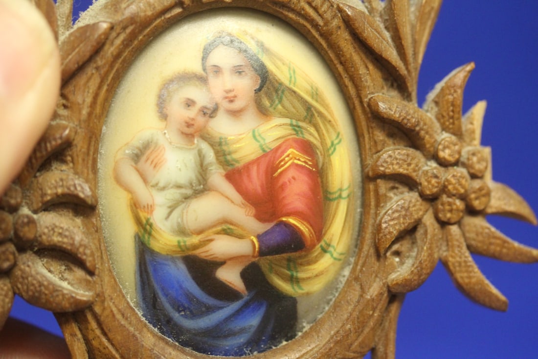 Porcelain Paingint inside a Wooden Frame - 2