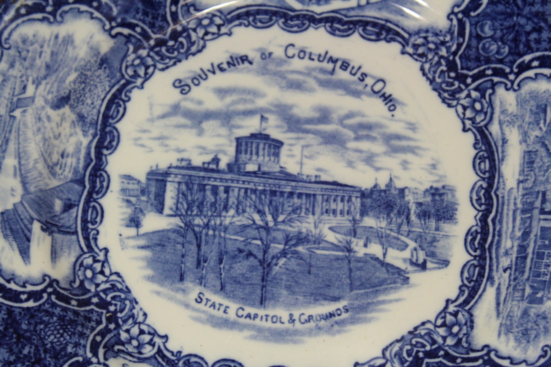 An English Flow Blue Plate - 3