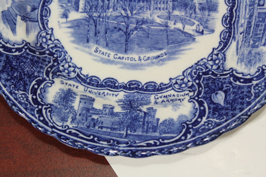 An English Flow Blue Plate - 4