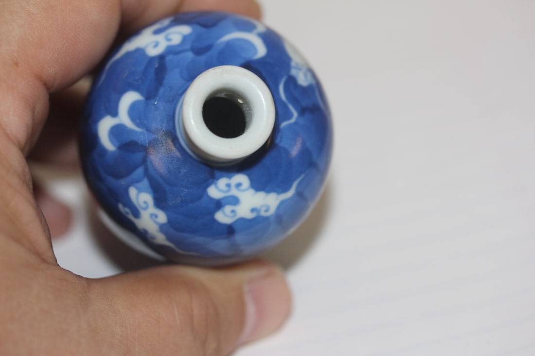 Dragon Motief Porcelain Snuff Bottle - 5