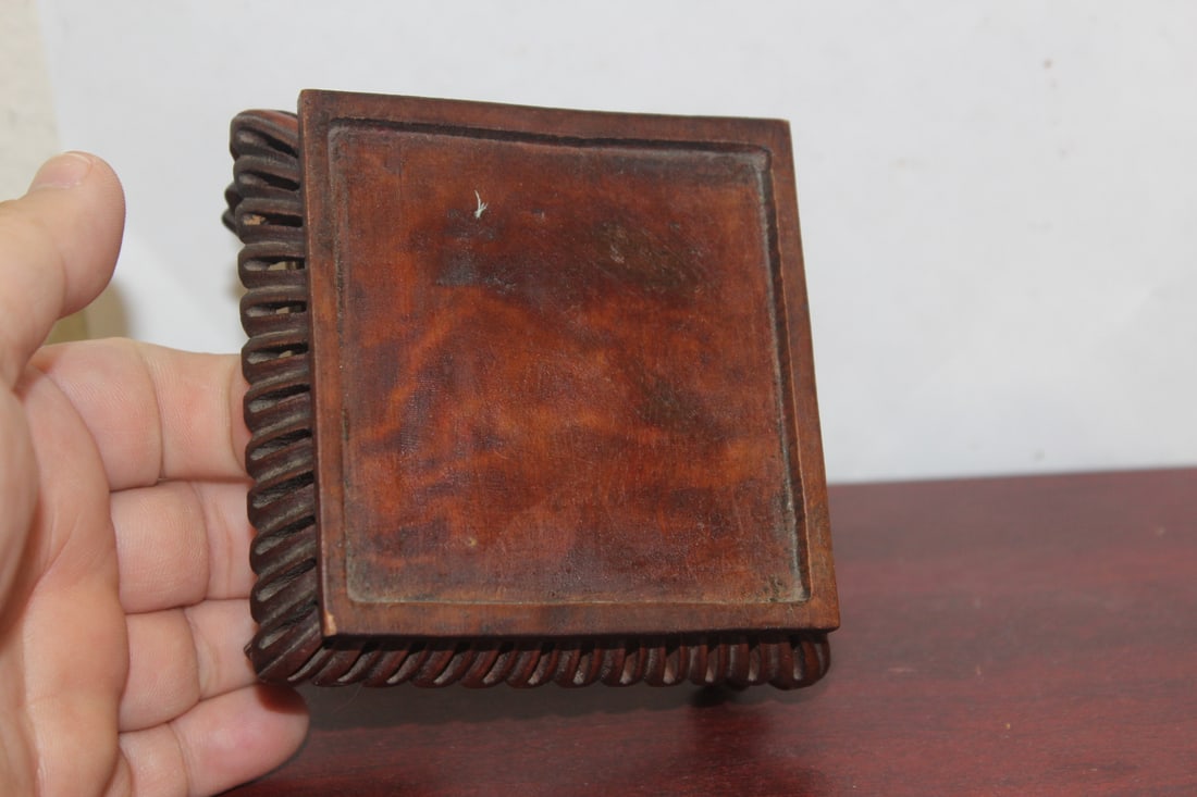 An Antique Chinese Pewter Bowl on Stand - 6