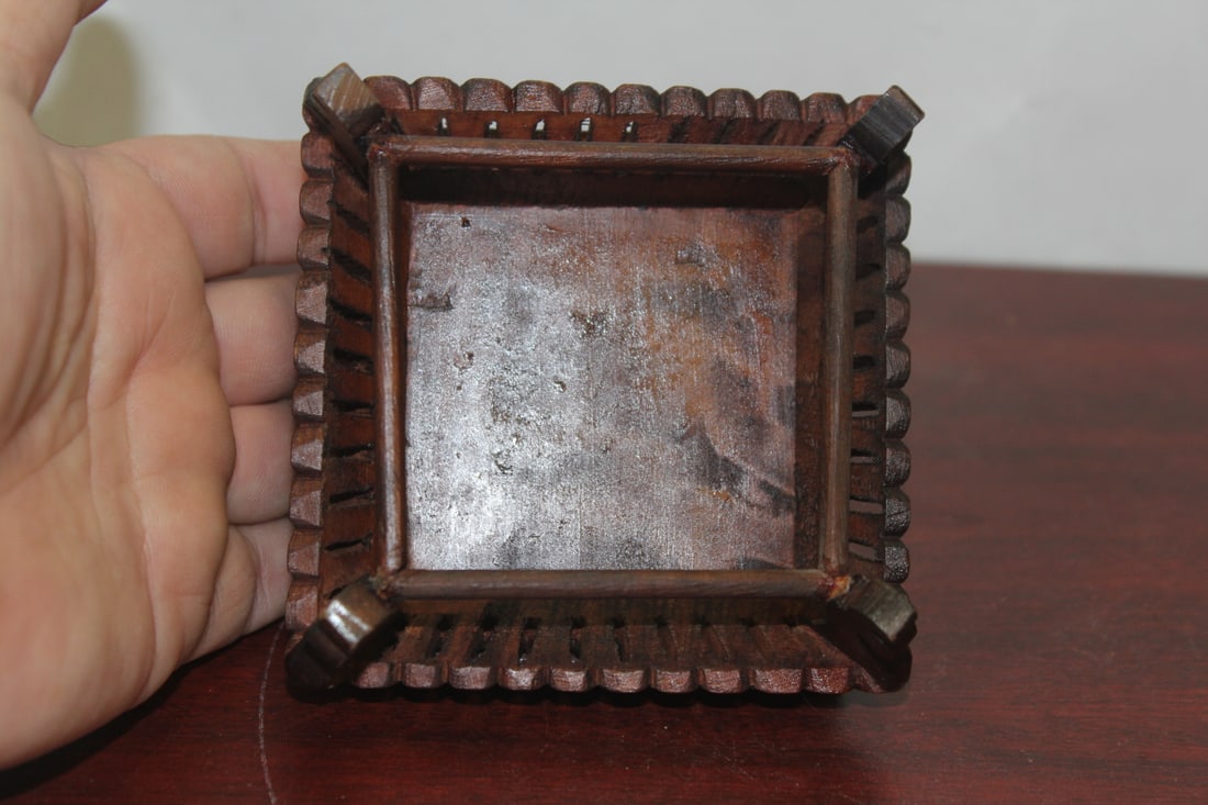 An Antique Chinese Pewter Bowl on Stand - 7
