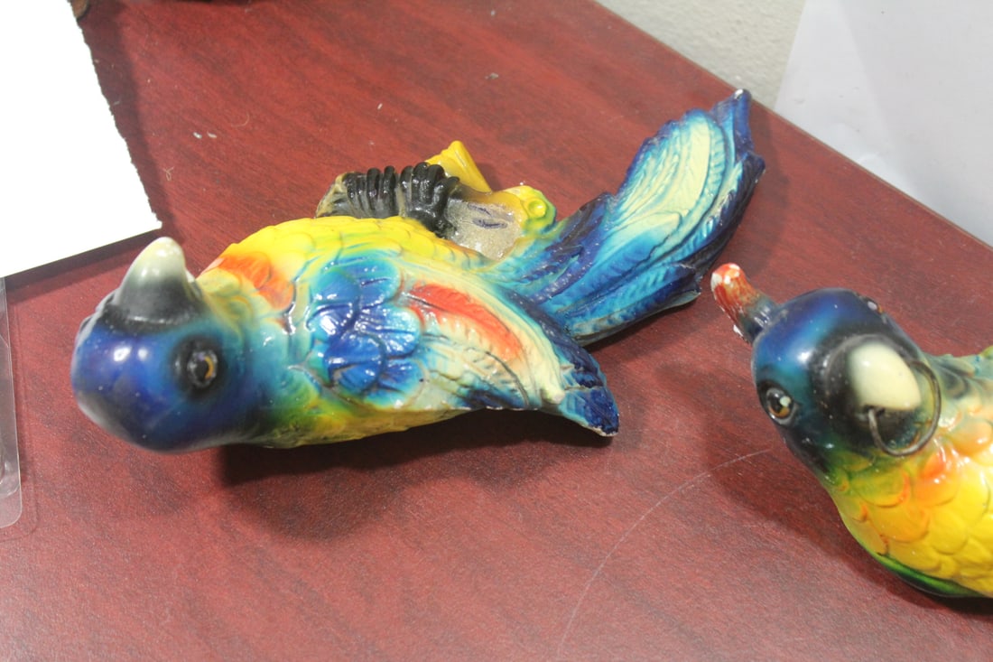 A Pair of Ceramic or Chalk Parrots - 4