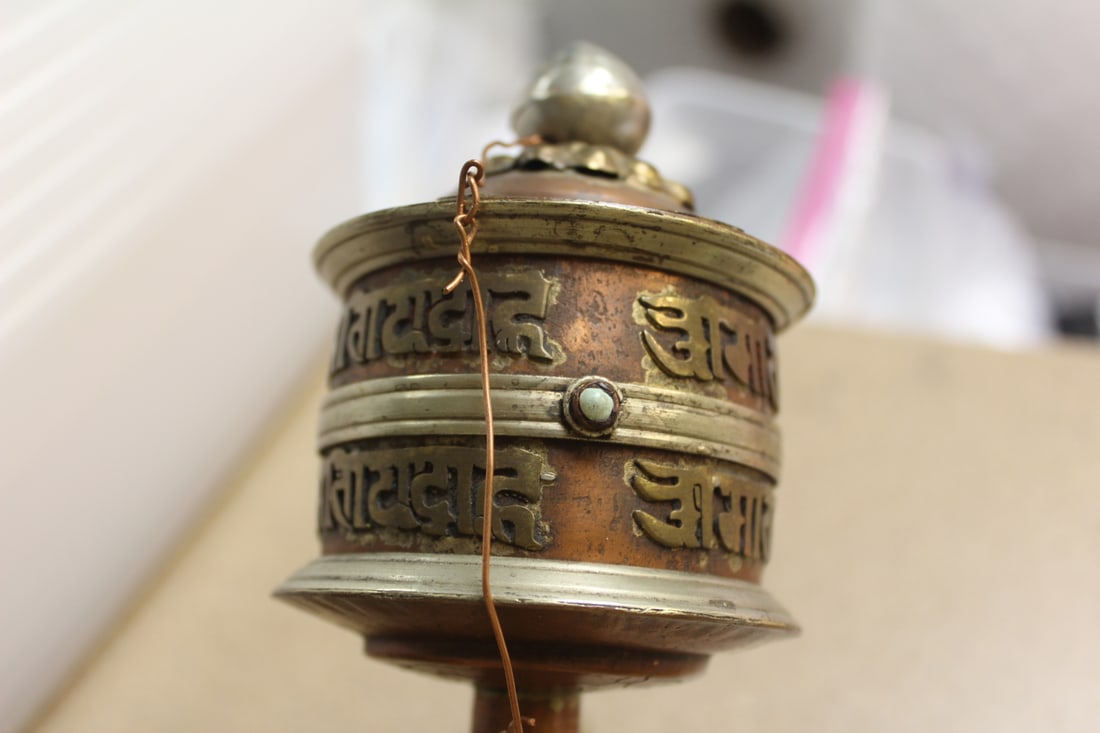 Antique Chinese Tibetan Prayer Wheel Spinner - 2