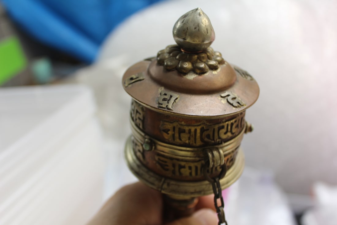 Antique Chinese Tibetan Prayer Wheel Spinner - 6