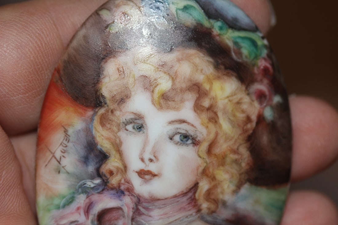 Antique Portrait Porcelain Plaque - 4