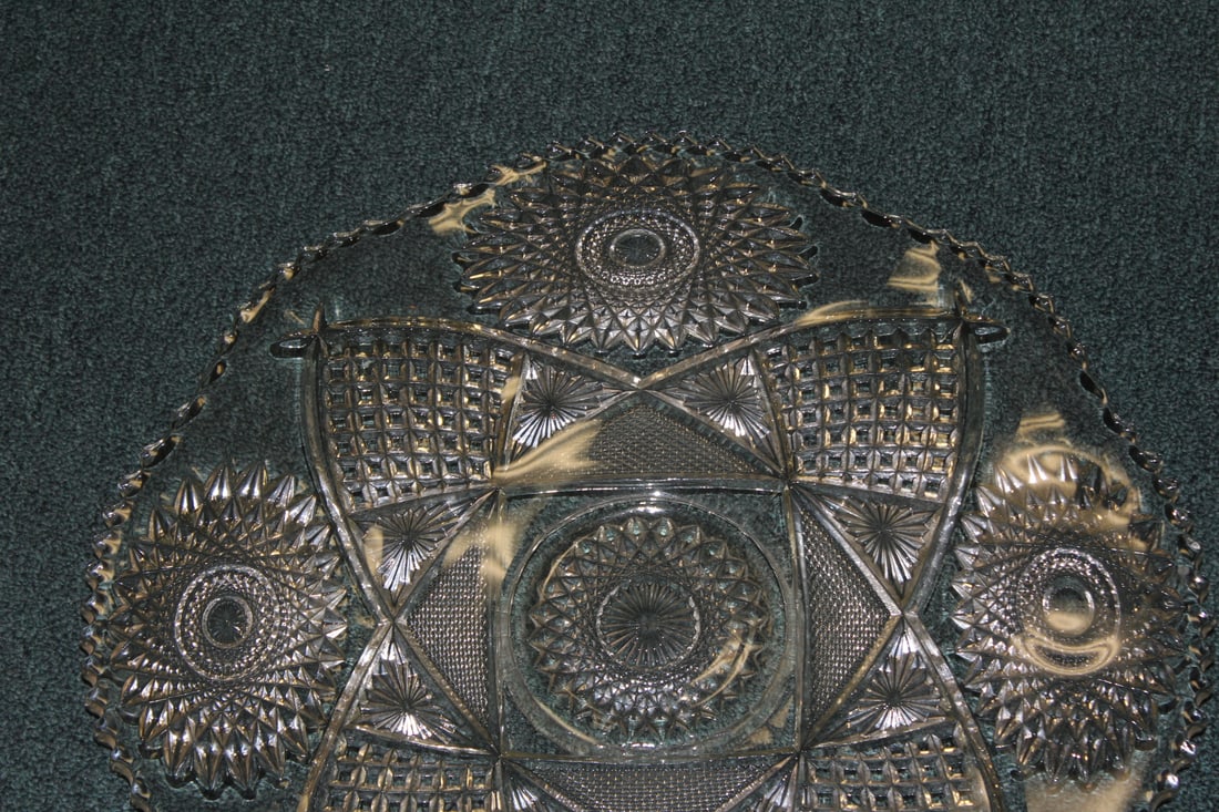 Vintage Press Glass Serving Tray - 2