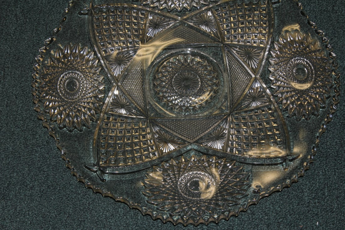 Vintage Press Glass Serving Tray - 3