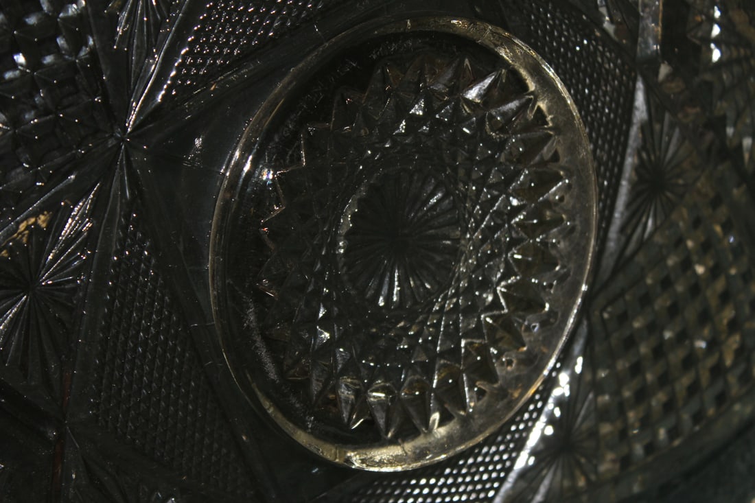 Vintage Press Glass Serving Tray - 4