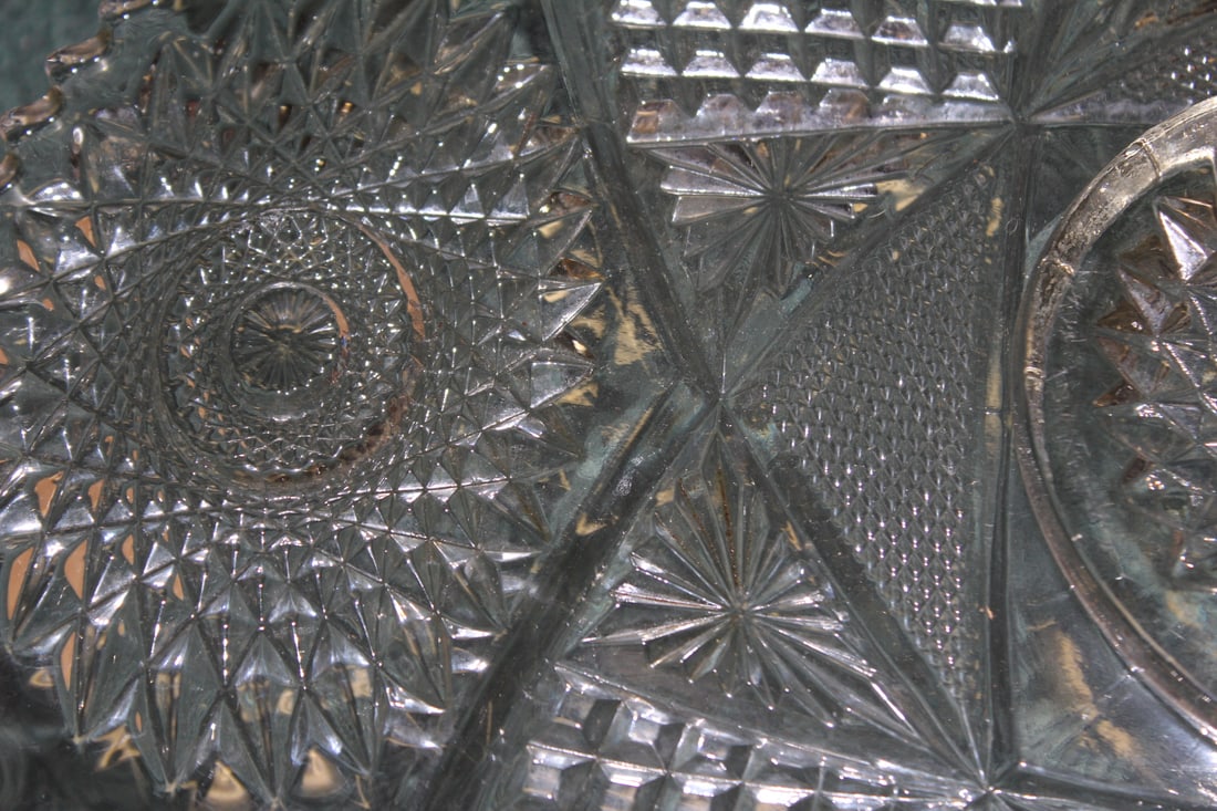 Vintage Press Glass Serving Tray - 6
