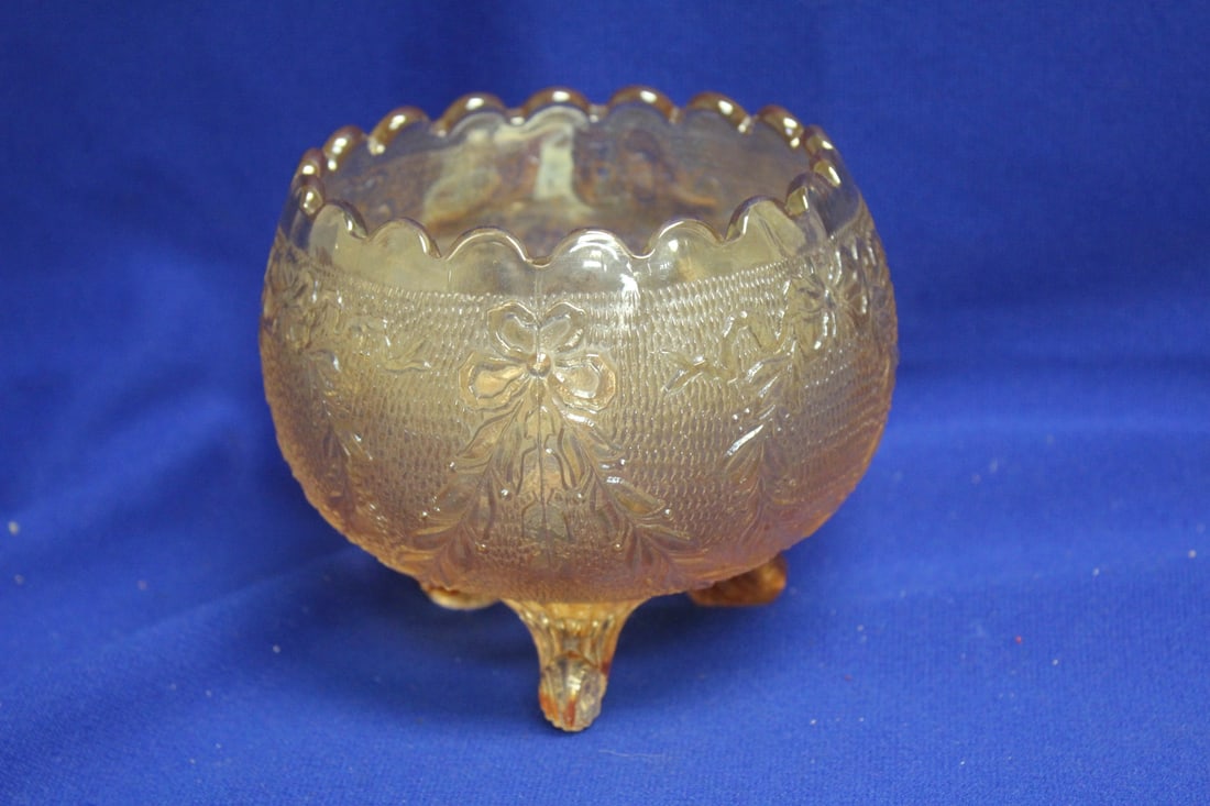 A Carnival Glass 3 Footed Bowl - 2