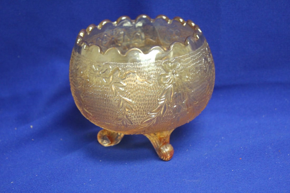 A Carnival Glass 3 Footed Bowl - 3