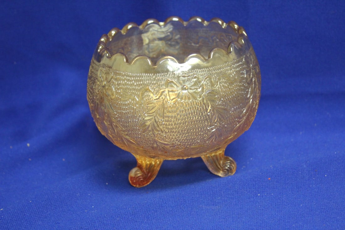 A Carnival Glass 3 Footed Bowl - 4