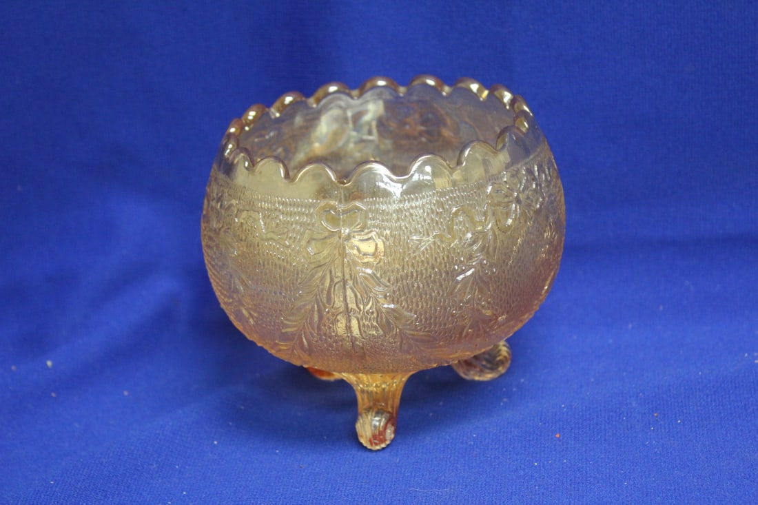 A Carnival Glass 3 Footed Bowl - 5