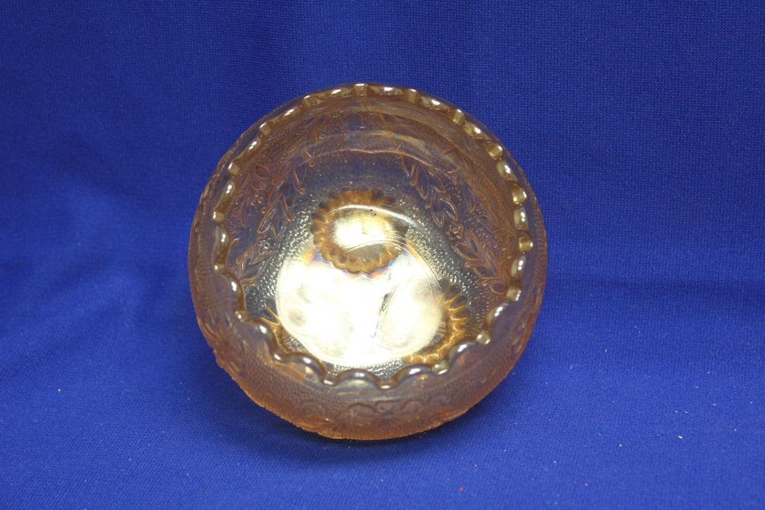 A Carnival Glass 3 Footed Bowl - 6