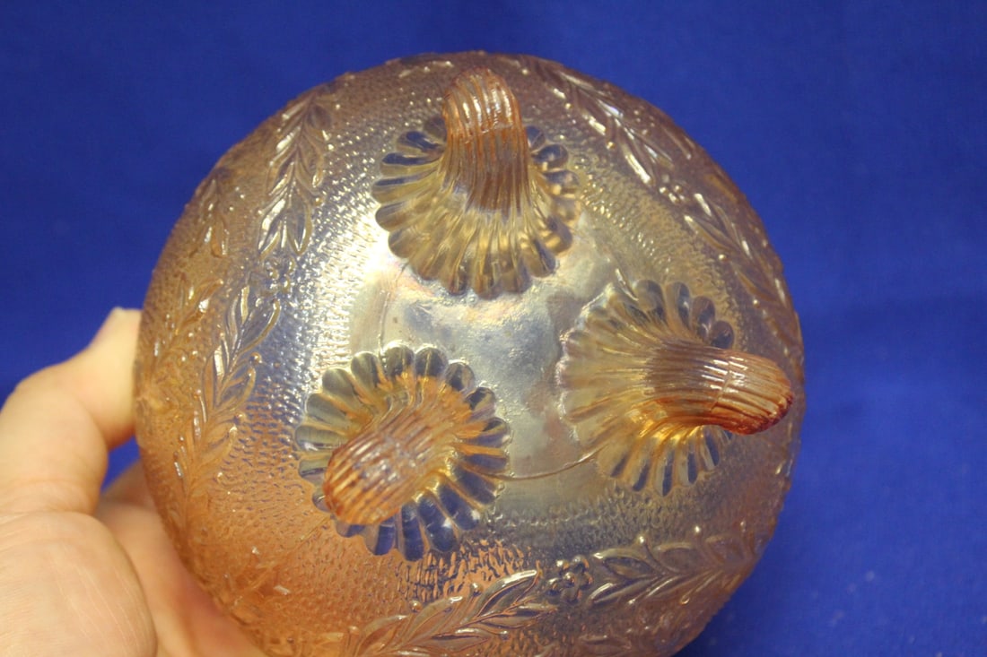A Carnival Glass 3 Footed Bowl - 8