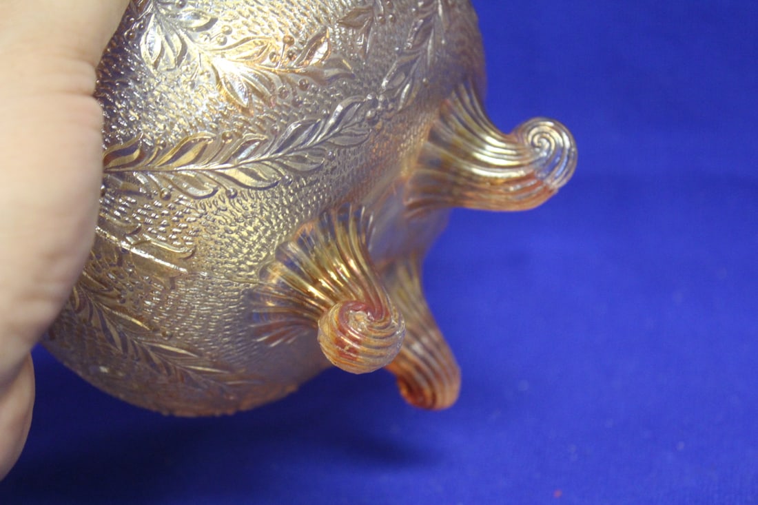 A Carnival Glass 3 Footed Bowl - 9