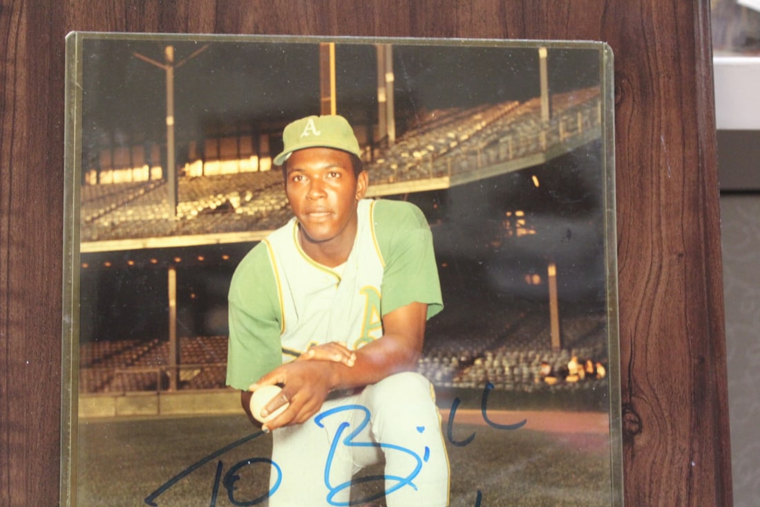 Vida Blue Autographed Photograph on Plaque - 4