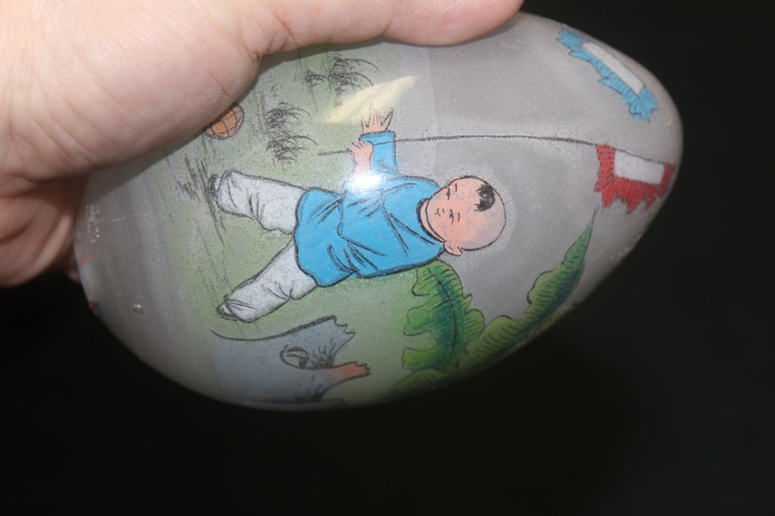 Reverse on Painting Glass Egg - 2
