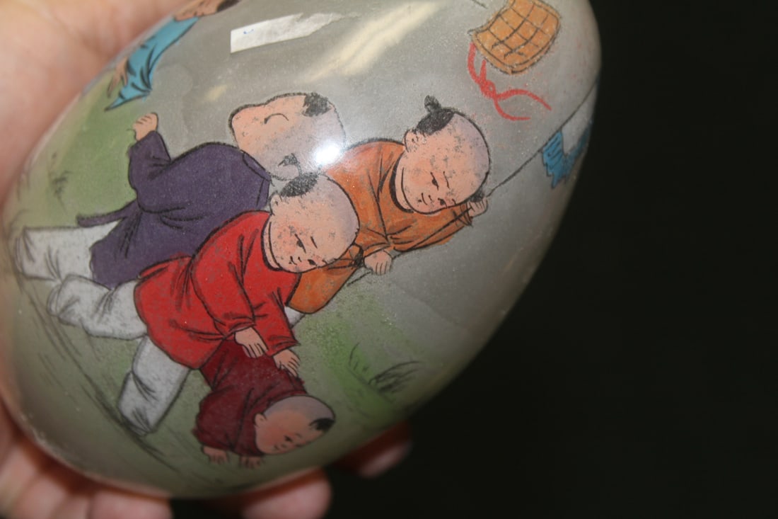 Reverse on Painting Glass Egg - 4