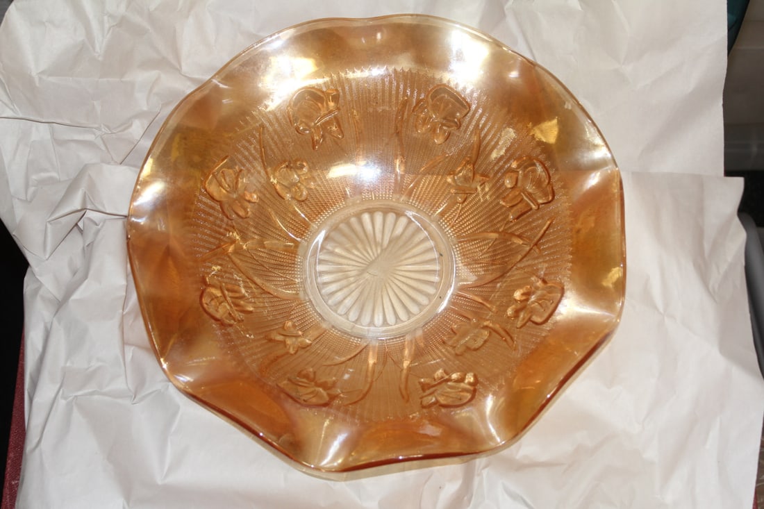 Large Carnival Glass Bowl - 7