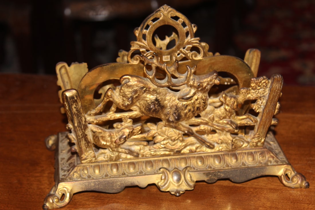 Signed Vintage Deer Stag Napkin Holder - 2