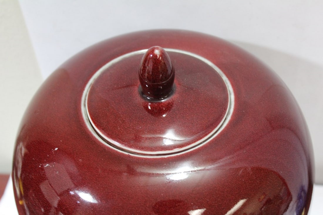 A Chinese Oxblood Monochrome Jar - 2