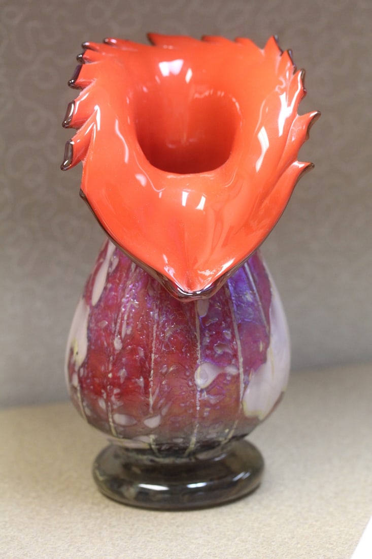 Signed Art Glass Vase - 2