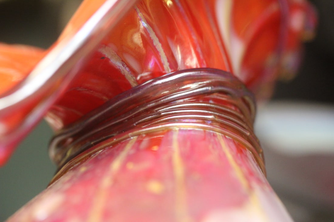 Signed Art Glass Vase - 5