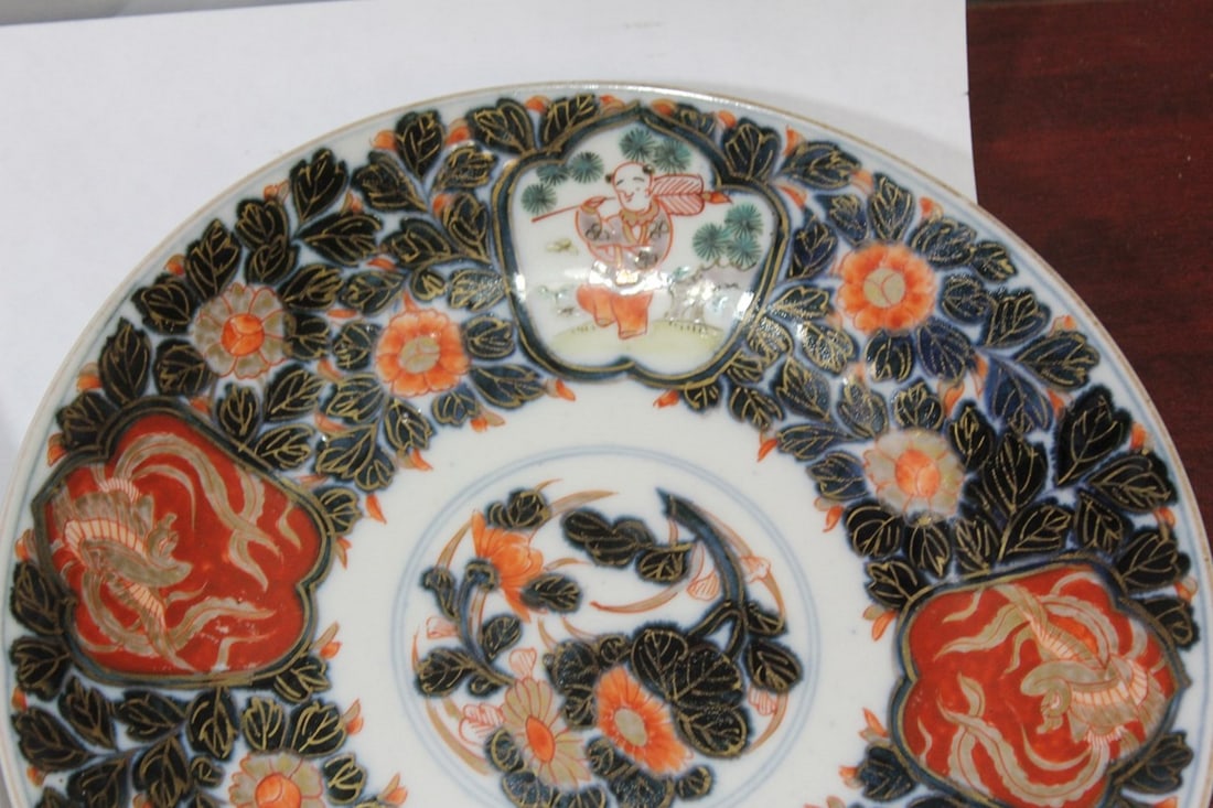 Lot of 2 Signed Japanese Imari Plates - 2