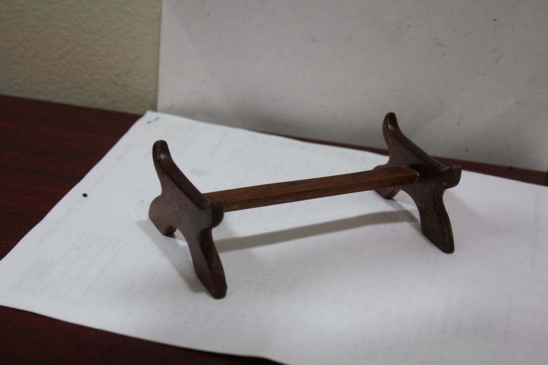 A Chinese Wooden Boat with Stand - 5