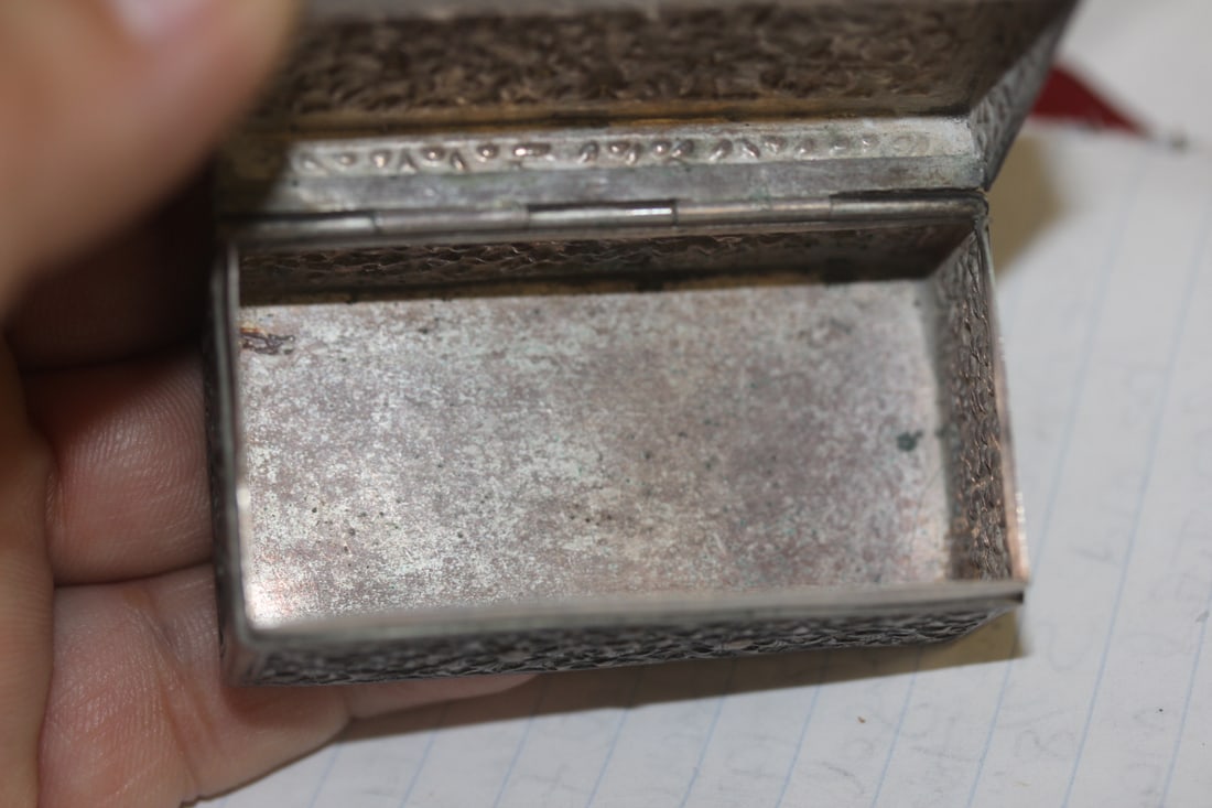 Antique Repousse Sterling Trinket Box - 11