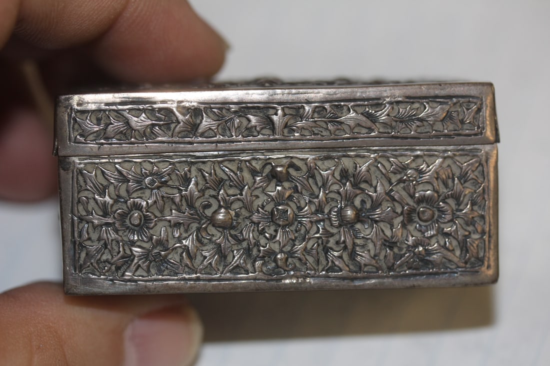 Antique Repousse Sterling Trinket Box - 3