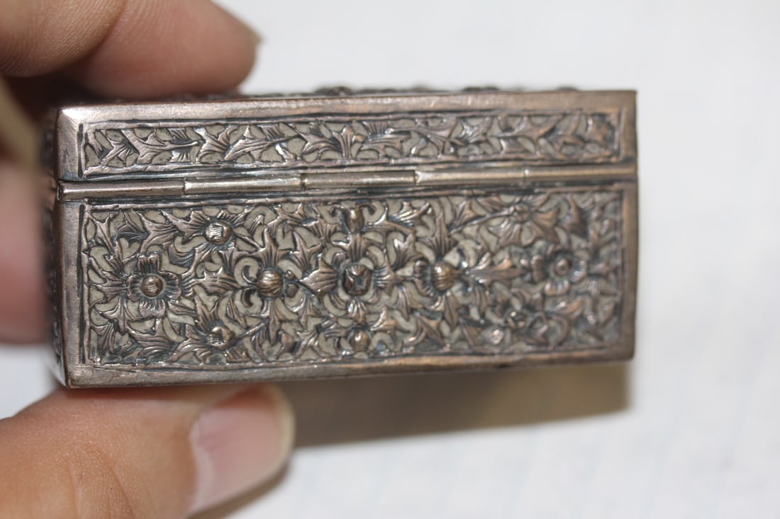 Antique Repousse Sterling Trinket Box - 6