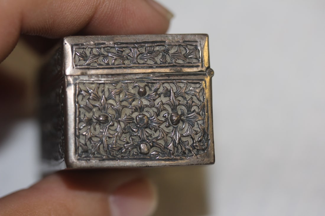 Antique Repousse Sterling Trinket Box - 7