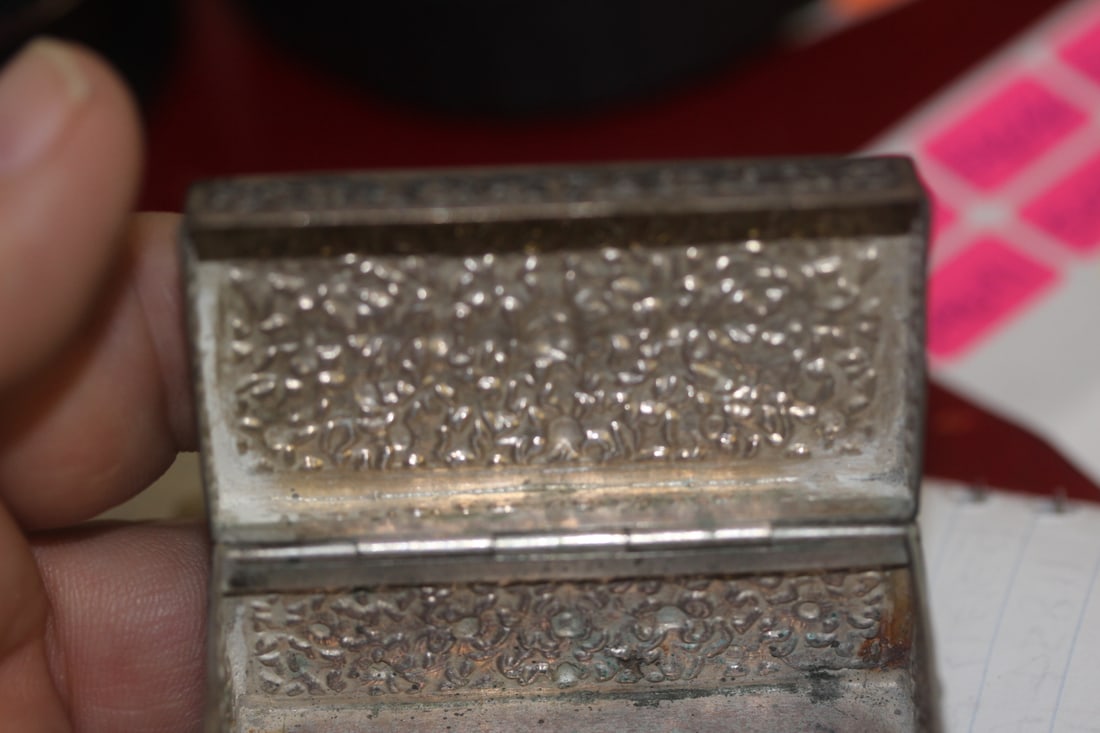 Antique Repousse Sterling Trinket Box - 9