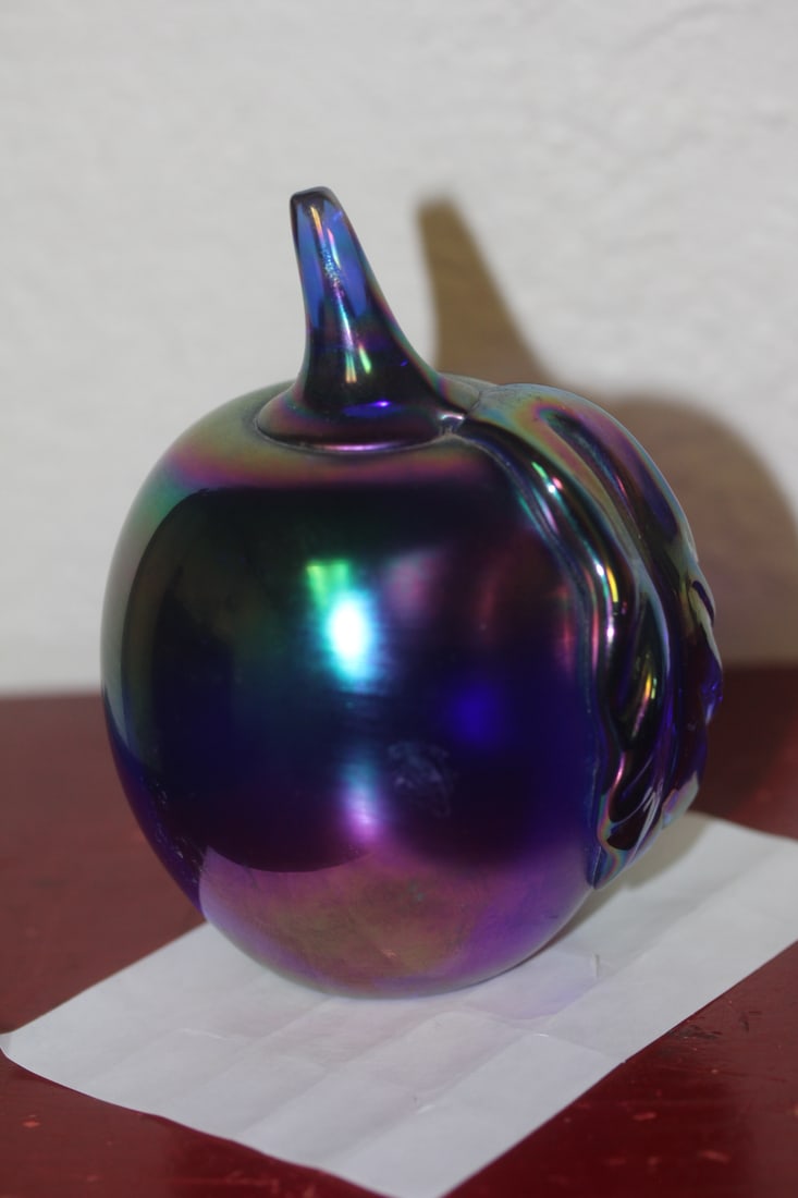 Iridescent Gibson Apple Form Paperweight - 2