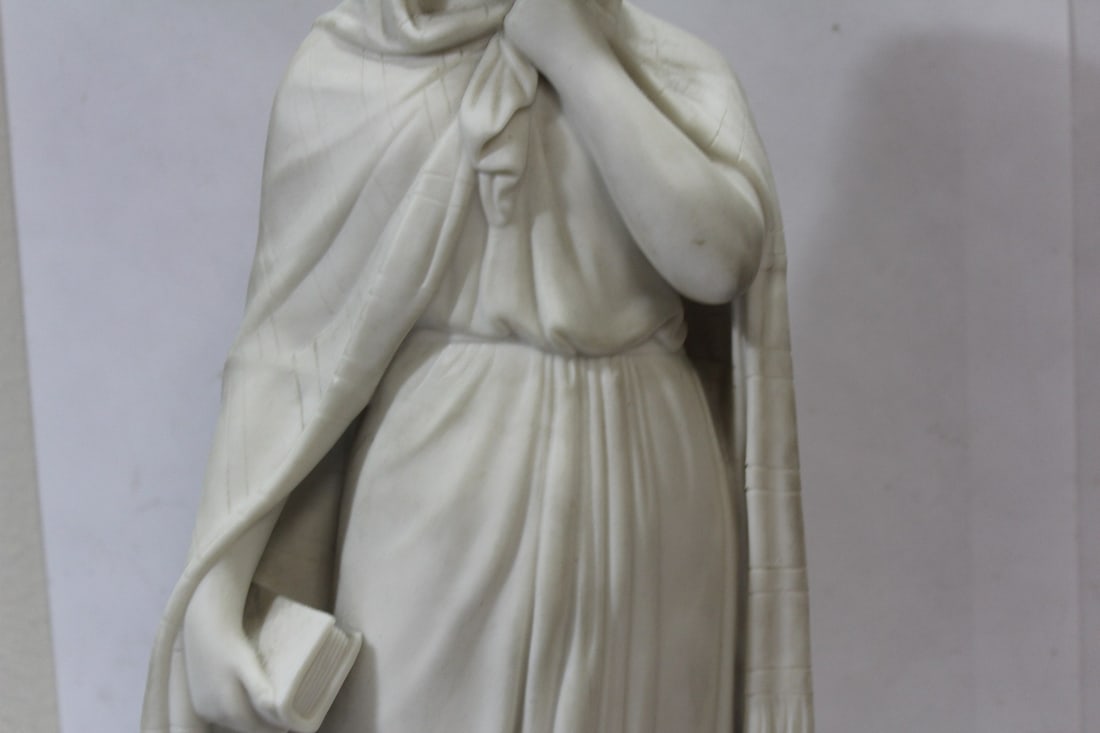 An Antique Parian Girl with Book - 3