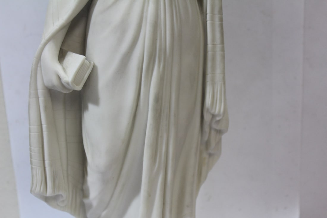 An Antique Parian Girl with Book - 4