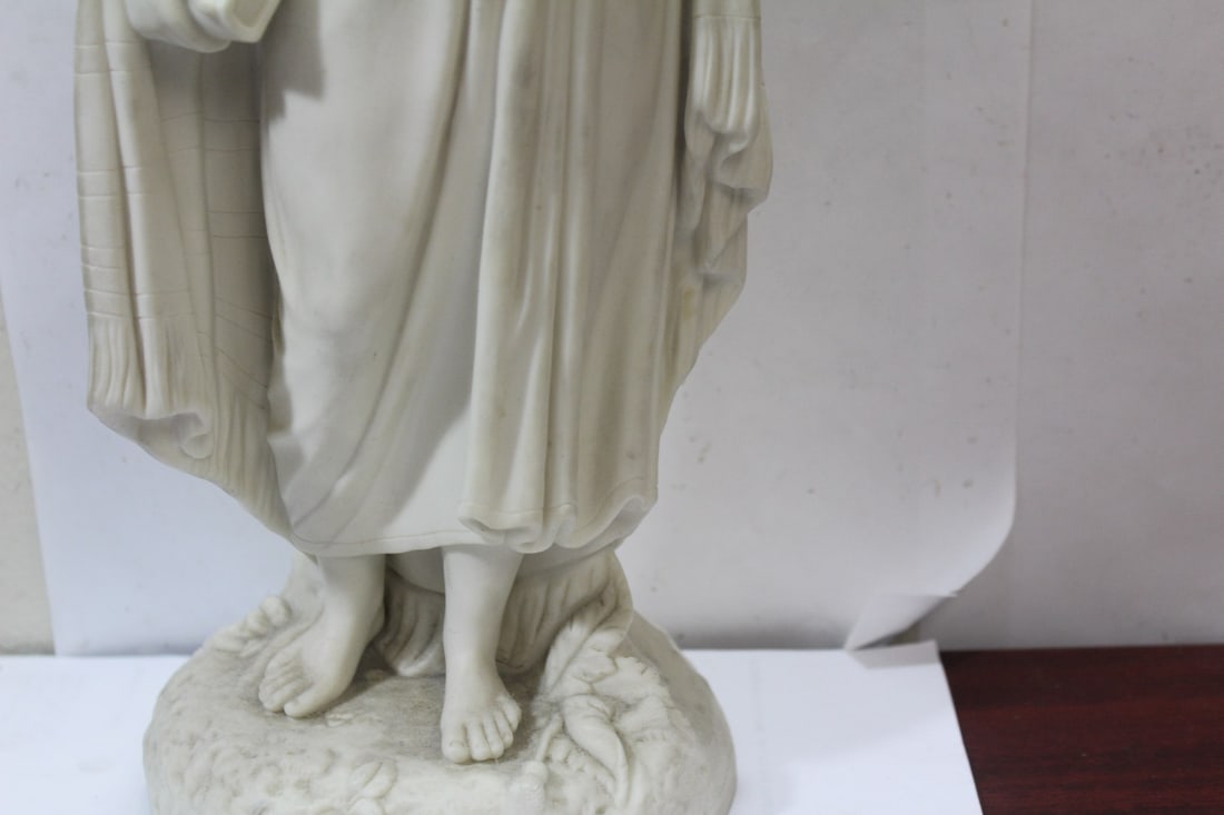 An Antique Parian Girl with Book - 5