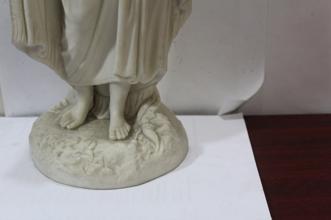 An Antique Parian Girl with Book - 6
