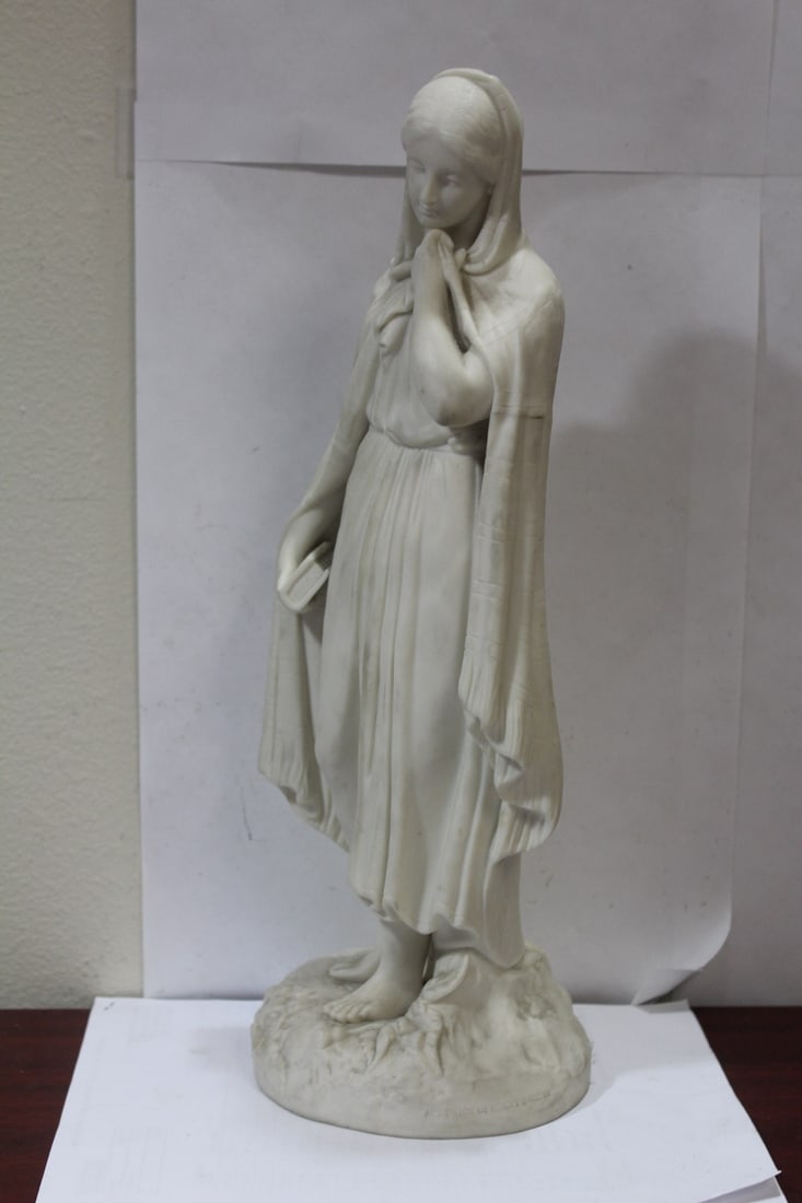 An Antique Parian Girl with Book - 8
